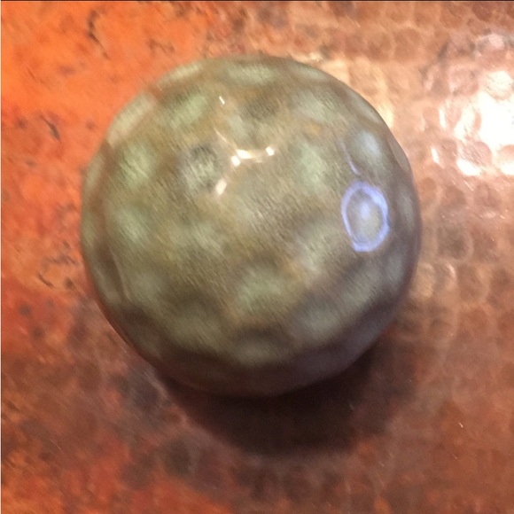 Greenish/Brown Ceramic? Sphere Ball Decor - Picture 1 of 5